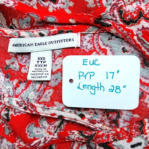 NWOT  RED PAISLEY SWING HALTER TOP AMERICAN EAGLE OUTFITTERS - SIZE XXS - Picture 6 of 7